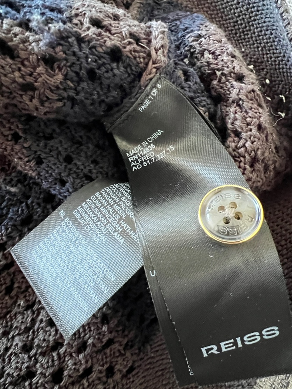 Reiss Crochet Button Polo - Picture 10 of 11